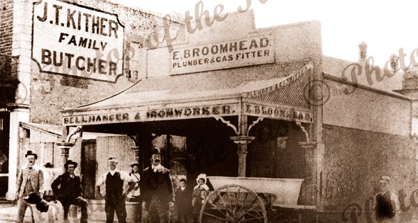 E. Broomhead, bell hanger, plumber & gas fitter, Jetty Rd.,Glenelg, South Australia, 1890