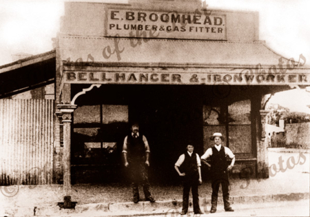E. Broomhead, bell hanger, plumber & gas fitter, Jetty Rd.,Glenelg, South Australia 1890