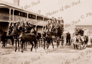 Crown Hotel, Victor Harbor, SA, c1900, South Australia, horses, carriages, people