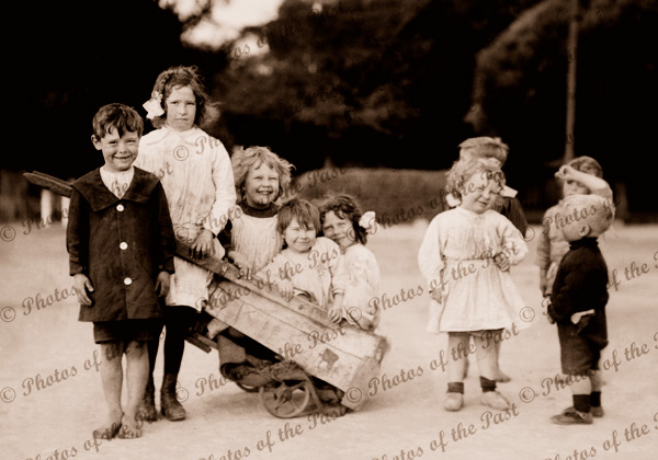 Mum's Little Darlings, children, cart c1900