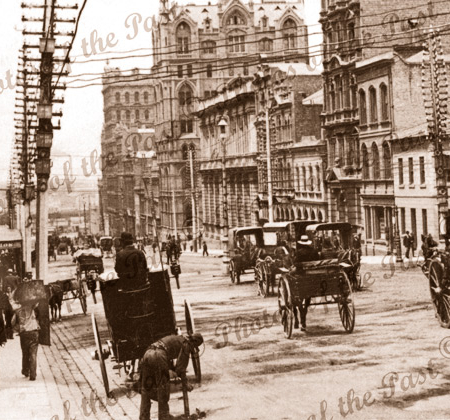 Queen St, Melbourne, Vic. Victoria, carriages 1903