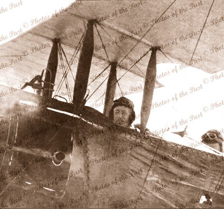 Governor Sir Henry Galway in Harry Butler's plane. Feb 1920