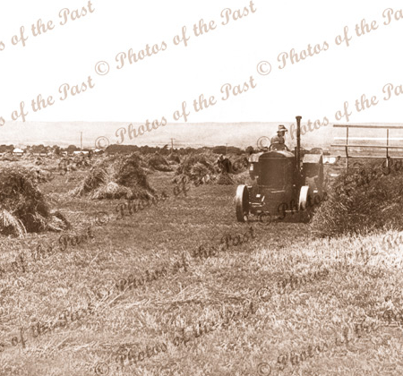 Hay cutting at Aldinga SA, South Australia. c1940s