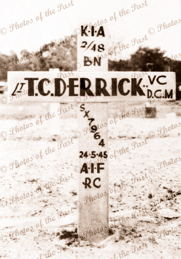 T.C.(diver) Derrick V.C. grave at Borneo WW2. c1940s