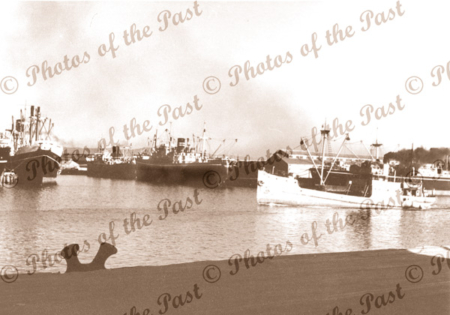 SS KOPOOLA in Port River, Port Adelaide, SA c1950s, South Australia, shipping