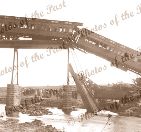 McCallum's Creek Bridge,Vic train crash 19 Aug 1909. Victoria