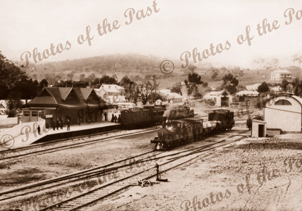 Angaston Rail Stn with steam trains Replaced with J Thompson scan. South Australia c1912