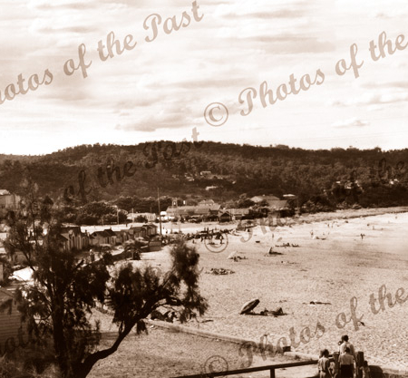 The beach at Lorne, Vic.Victorian. Great Ocean Road 1940s