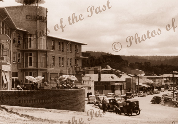 The Cumberland Hotel, Marine Parade, Lorne, Vic.Victoria. Great Ocean Road. Cars c1940s
