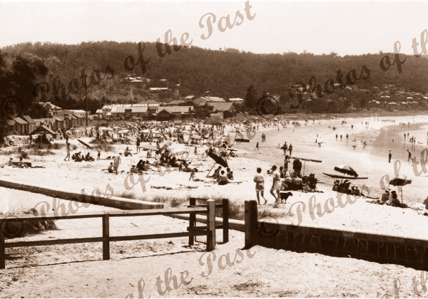 The beach, Lorne, Vic.Victoria. Great Ocean Road 1940s
