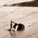In the shallows. A bathing beauty at Lorne, Vic.1919. Great Ocean Road