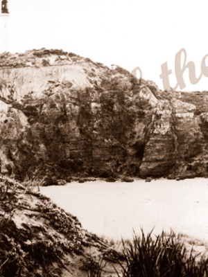 View to Split Point Lighthouse from Fairhaven dune, Vic. c1910s. Victoria. Great Ocean Road