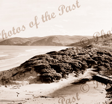 An early view of Moggs Creek near Aireys Inlet, Vic. c1930s. Victoria. Great Ocean Road