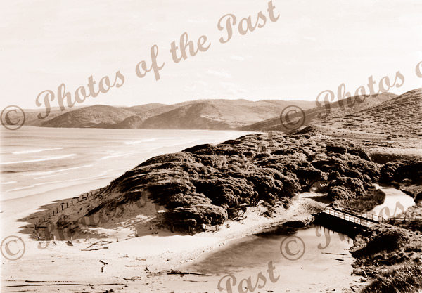 An early view of Moggs Creek near Aireys Inlet, Vic. c1930s. Victoria. Great Ocean Road
