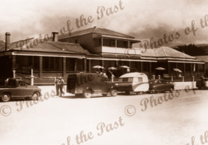 Apollo Bay Hotel, Apollo Bay, Vic. c1950s. Great Ocean Road. Victoria. Caravan.