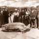 An unexpected visitor. Giant turtle near Lorne, Vic.Leatherback. c1910s. Victoria. Great Ocean Road.