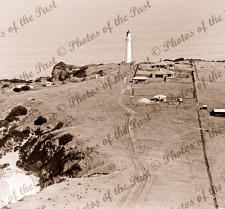 Split Point lighthouse, Aireys Inlet. Vic. Aerial view 1937. Victoria. Great Ocean Road