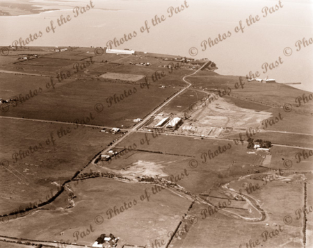 Aerial. Construction of Ford Motor plant, Geelong, Vic. Victoria c1925