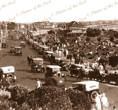 A fine Afternoon St. Kilda, Vic. Victoria. c1920s.Cars.