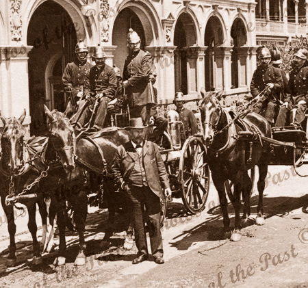 Fire Brigade Melbourne, Vic. c1903. Horses. Victoria.