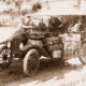 Pendle's Transport Service, Renmark, SA (bags all over old car). South Australia. c1920s. Car