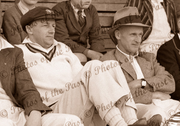 Don Bradman & Clarrie Grimmett - watching the cricket c1930s
