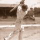 Australian cricketer, Lindsay Hassett with bat. c1938