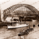 Sydney Harbour Bridge and shipping with RMS STRATHNAVER, NSW. c1935 New South Wales