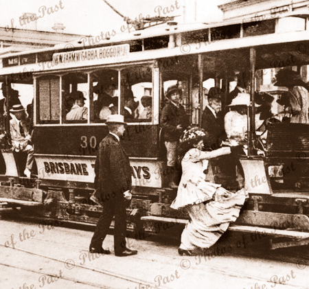 Brisbane tram, Qld. c1900. Queensland.