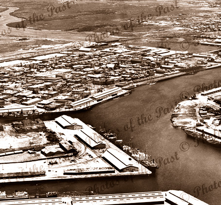 Aerial view of Port Adelaide, SA c1937. South Australia