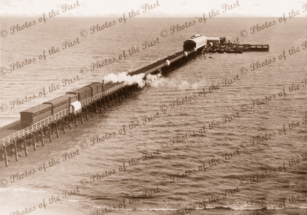 Largs Bay Jetty showing train, SA 1898. South Australia