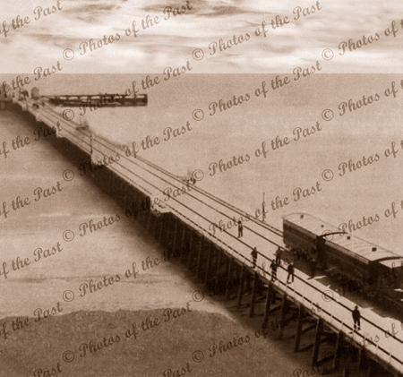 Largs Bay, jetty and train, SA. 1883. South Australia.