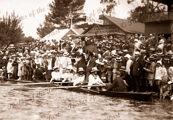 Getting ready for the Ladies Race. Boating. c1910
