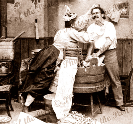 Don't tell me you won't wash. 1897.Humour, horizontal, feminism, laundry