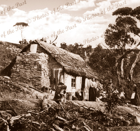 Mining manager's thatched Cottage at Talisker, SA. 1869. South Australia