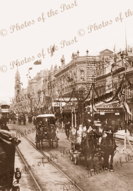King William St, Adelaide, SA. South Australia. Horse and carriage. 1901