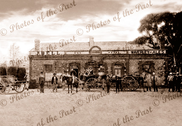 Emu Hotel, Morphette Vale, SA. c1880s. South Australia. Horse and carriages