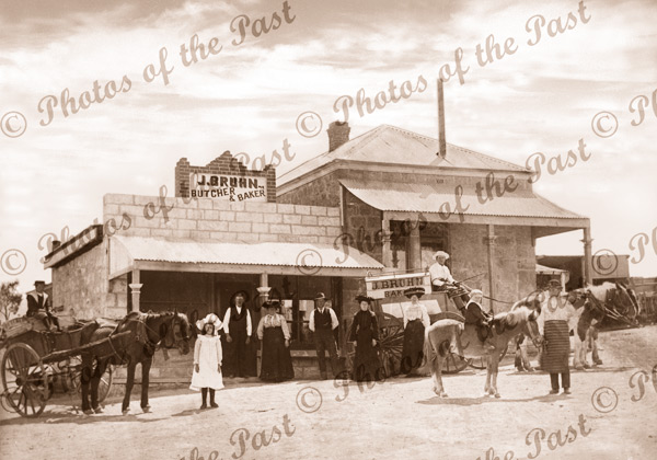 Morgan SA - J.H. Bruhn, butcher & baker, c1900s. South Australia. horse and cart