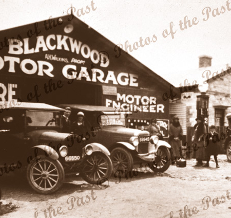 Blackwood Motor Garage, SA, c1920s. South Australia. Cars