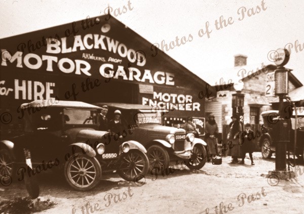 Blackwood Motor Garage, SA, c1920s. South Australia. Cars