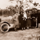 A rest at the top. Willunga Hill, SA (old car). c1920. South Australia