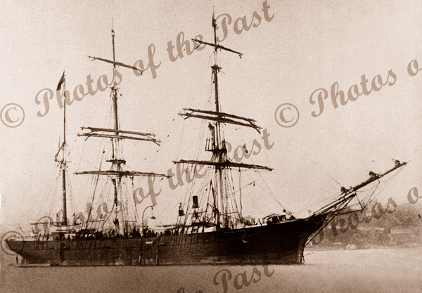 Barque ROYAL at anchor, Sydney, NSW c1890s. New South Wales. Shipping