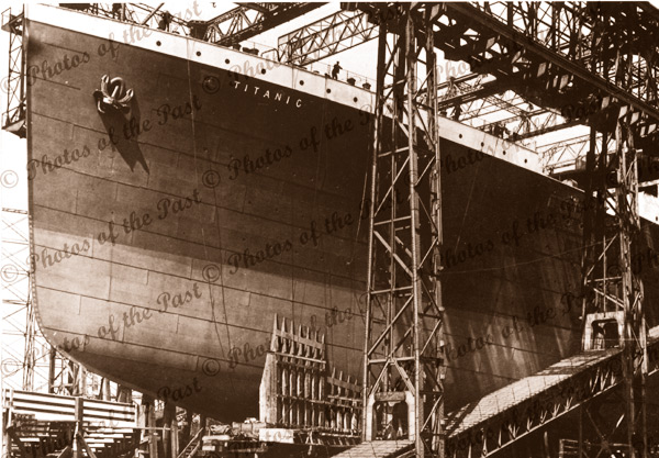 RMS TITANIC during construction, Harland & Wolff Shipyard, Belfast