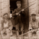 Two shooters & their shot guns & shell belts c1910, hunting