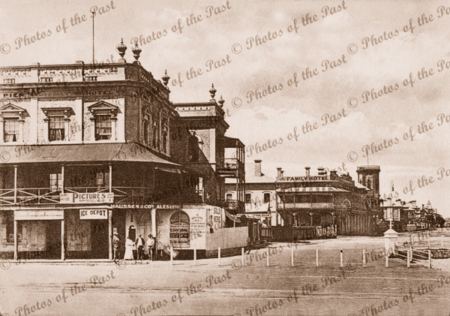 View from Moseley Square toward Family Hotel,Glenelg SA. c1910. South Australia