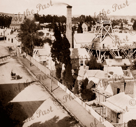 View down Barkly St from Fire Brigade Tower, Ballarat, Vic.c1890s. Victoria