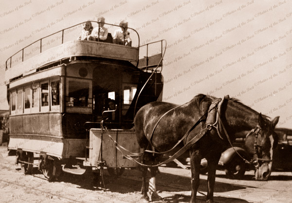 Old Horse Tram, Victor Harbor,S.A. 1940s. South Australia.