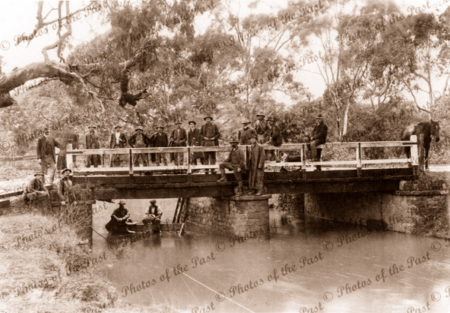 Myponga Creek bridge collapse (on road to Victor Harbor), SA. 1917. River. South Australia