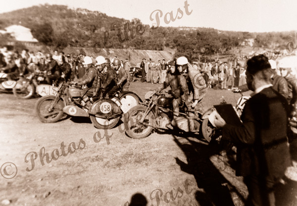 Motor bike racing, Sleeps Hill, SA. 1949. South Australia