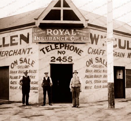 W. Cullen, Fisher St. Terowie. SA. Chaff & grain merchant. 1908. South Sustralia